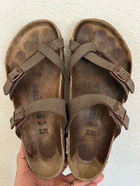 Birkenstock Mayari Birko Flor Mocha Sandals Size 39 L 8-8.5 Regular Wide fit